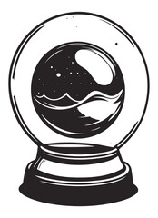Crystal ball. Witchcraft. Prediction, fortune teller, magic. Vector graphic illustration