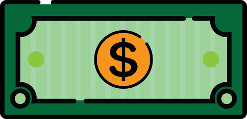 Banknotes money. Stack bills, finance heap cash - flat vector illustration. Currency objects on a transparent background