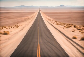 Nuclear catastrophe with mushroom cloud - asphalt road to explosion, terrible atomic blast, radioactive dust, hydrogen bomb test, way to war