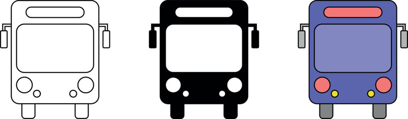 School bus icons collection. Ilustration vector