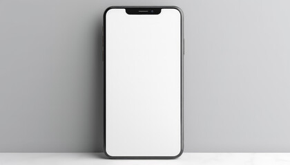 smartphone with white screen, mockup