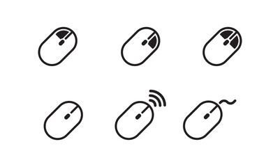 Computer Mouse Icons set on white background. Computer mouse vector icon for ui design