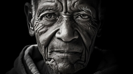 Fototapeta na wymiar powerful full face portrait of an elderly man