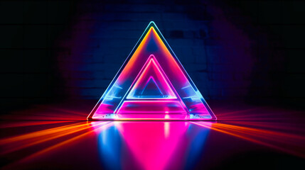 Rainbow LED Light Show: Triangle Neon Lights