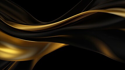 Black and Gold Silk Background - generative ai