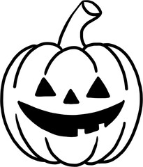 freehand drawing of halloween pumpkin flat design.