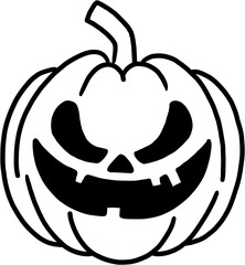 freehand drawing of halloween pumpkin flat design.