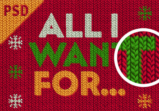 Knitted text effect