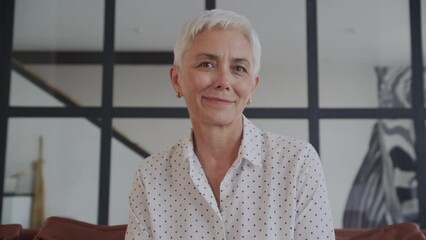 Smiling Senior Woman Portrait Indoors
