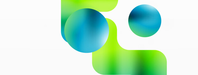 Gradient Geometry. Minimalist Fusion of Lines and Circles, Crafting Serene, Captivating Abstract Background