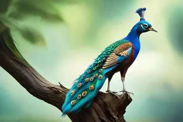 Fotobehang peacock in the garden © Aansa