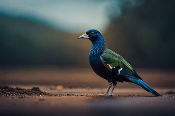 Naklejka premium bird on a ground