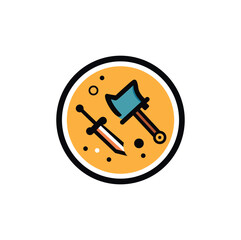 hammer and sword flat logo