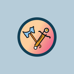 hammer and sword flat logo
