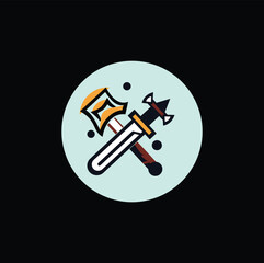 hammer and sword flat logo