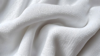 Soft and fluffy white cotton fabric with a subtle weave texture