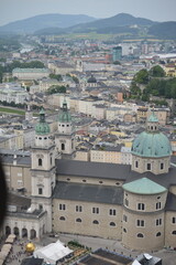 Fototapeta na wymiar Aerial view of the town of Salzburg, Austria