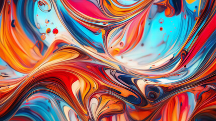 Fototapeta na wymiar Liquid color mixing together Generative AI