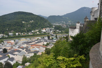 Fototapeta na wymiar Aerial shot of Salzburg (Austria)