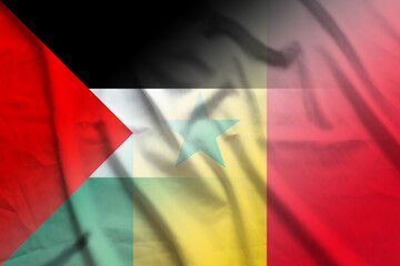 Palestinian National Authority and Senegal official flag transborder relations SEN PSE - obrazy, fototapety, plakaty