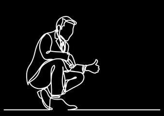 Fototapeta premium continuous line drawing vector illustration with FULLY EDITABLE STROKE of business concept background for corporate presentation