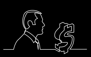 continuous line drawing vector illustration with FULLY EDITABLE STROKE of business concept background