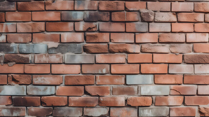 Obraz premium Textured brick wall with uneven mortar joints
