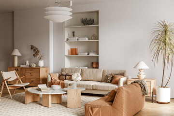 Interior Wall Mockup - 3d rendering, 3d illustration
