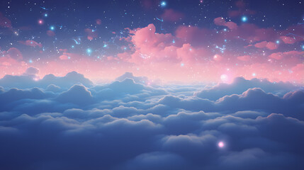 there is a picture of a sky with stars and clouds Generative AI