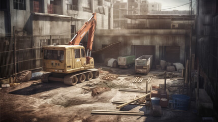 Fototapeta na wymiar Background of construction site illustration.