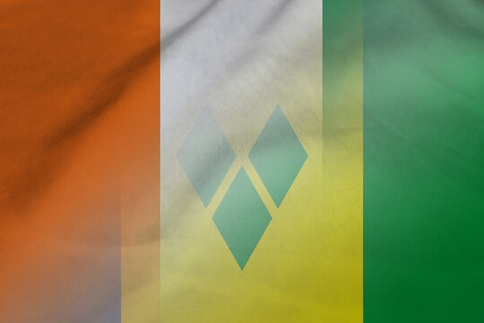 Ivory Coast and Saint Vincent and the Grenadines state flag transborder negotiation VCT CIV