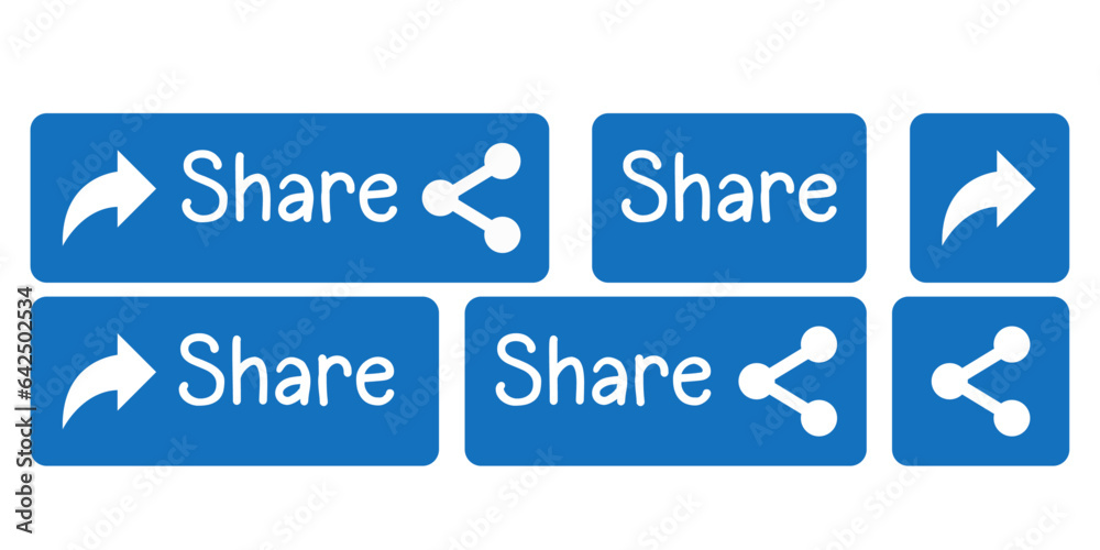 Poster All variants and combinations of the Share icon. Simple text.
