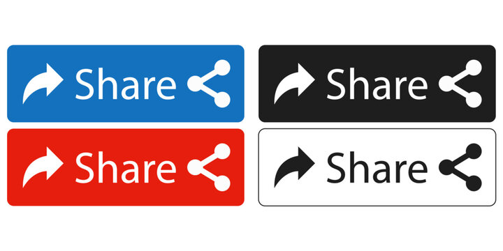 Share. Icons of different colors for the web. Share icons with an arrow and a picture.