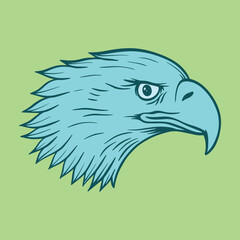 colorful eagle head hand drawn illustrations for stickers, logo, tattoo etc