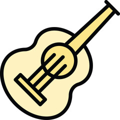 Naklejka premium Bass ukulele icon outline vector. Music instrument. Art play color flat