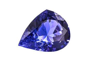 Fototapeta premium Tanzanite rare precious natural geological stone on a transparent background, png. AI generated.