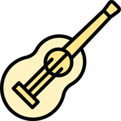 Naklejka premium Music ukulele icon outline vector. Hawaii guitar. Acoustic beach color flat