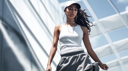 She jogs in stylish athleisure gear, looking fit and ready to take on the day.