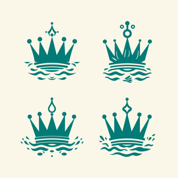 vector logo of crown minimalist flat illustration
