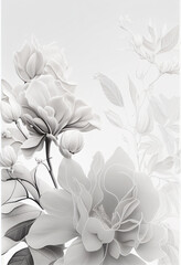 Beautiful white flowers on a white background. AI Generated