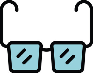 Glasses icon outline vector. Eye vision. Drop health color flat