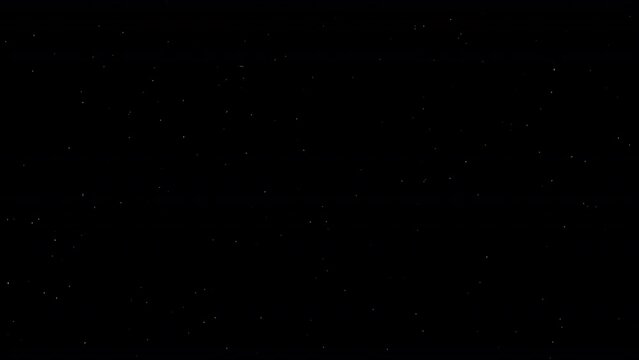 Organic dust particles floating on black background. Seamless loop, alpha channel