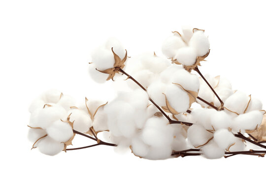 Cotton Flower with Transparent Background. AI