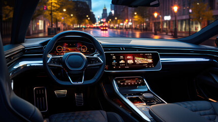  Interior view of a modern vehicle.