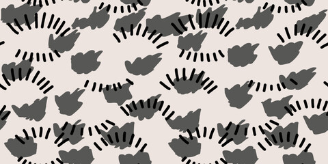 Abstract shape seamless pattern illustration. Modern minimalist art print background of curvy shapes.Fashion fabric, liquid texture design.
