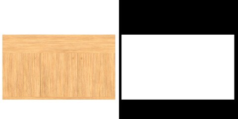 3D rendering illustration of a wooden sideboard