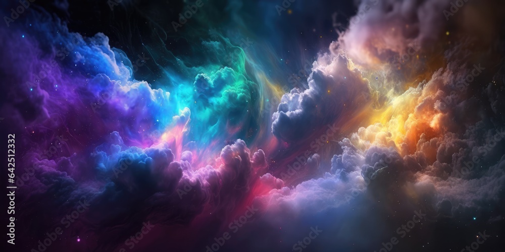 Wall mural colorful space galaxy cloud nebula. stary night cosmos. universe science astronomy. supernova backgr