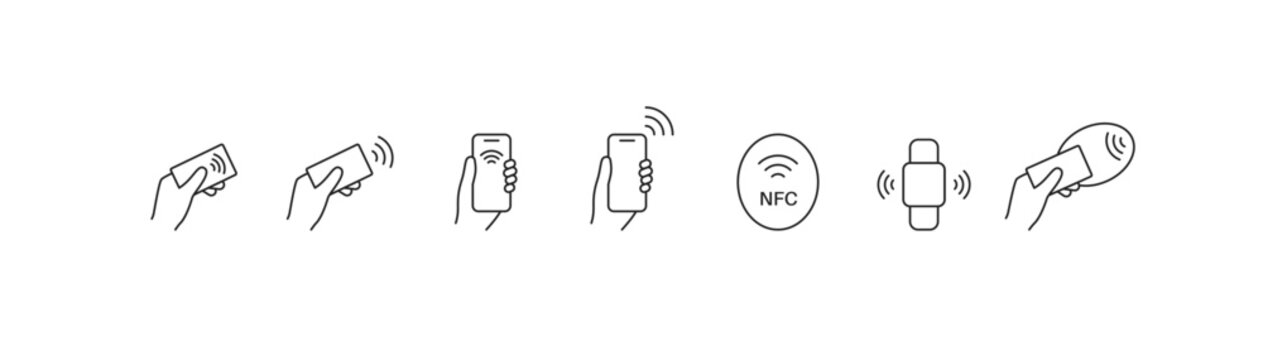 nfc wireless payment icon set. Vector EPS 10