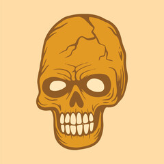 Skull hand drawn illustrations for stickers, logo, tattoo etc