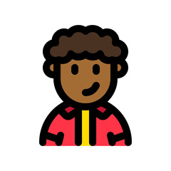 Editable person with curly hair avatar vector icon. User, profile, identity, persona. Part of a big icon set family. Perfect for web and app interfaces, presentations, infographics, etc